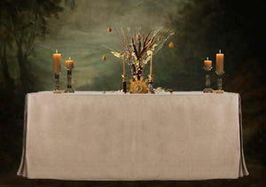 Rectangular Fitted Tablecloth Demo Height 36" & 42" Faux Burlap - Premier Table Linens - PTL 