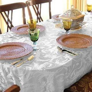 Rectangular Fitted Tablecloth Demo Height 36" & 42" Melrose Damask - Premier Table Linens - PTL 