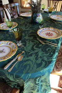 Rectangular Fitted Tablecloth Demo Height 36" & 42" Melrose Damask - Premier Table Linens - PTL 