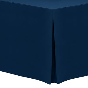 Navy Blue Table Cover with a pleated corner 