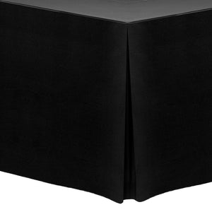  Black Poly Premier tablecloth with pleated corner