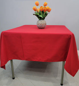 Red 60" x 60" Square Spun Poly Tablecloth Special - Premier Table Linens - PTL 