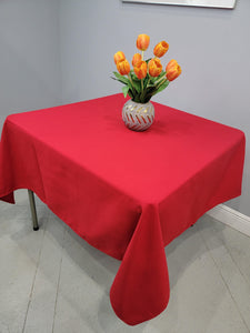 Red 72" x 72" Square Spun Poly Tablecloth - Premier Table Linens - PTL 