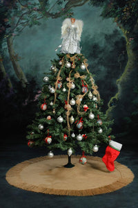 Round Burlap Christmas Tree Skirt - Premier Table Linens - PTL 