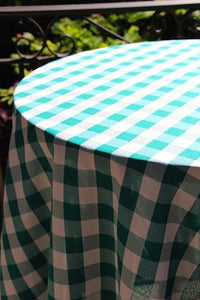 Round Checkered Tablecloth, Gingham Tablecloth