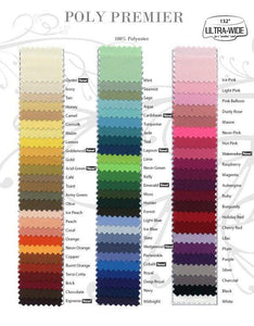 Poly premier swatch card featuring all colors available