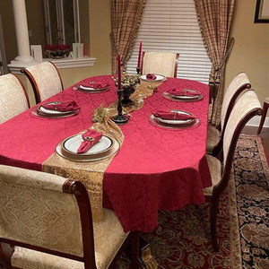 Damask tablecloth, holiday red tablecloth during the holidays 
