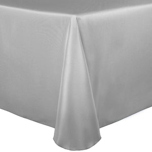 Silver 90" x 132" Rectangular Duchess Satin Tablecloth - Premier Table Linens - PTL 