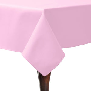 Pink Poly Cotton Twill tablecloth with white background