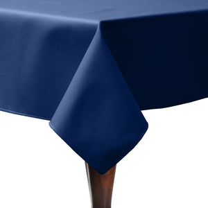 Elegant Blue tablecloth on a table with white background