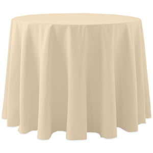 Tan 90" Round Spun Poly Tablecloth - Premier Table Linens - PTL 