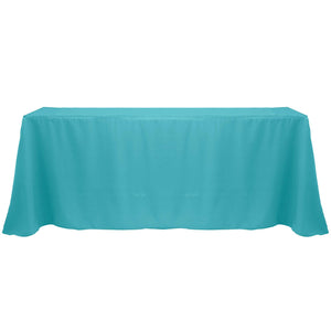Turquoise 90" x 132" Rectangular Poly Premier Tablecloth - Premier Table Linens - PTL 