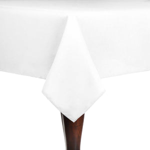 White 42" x 42" Square Spun Poly Tablecloth Special - Premier Table Linens - PTL 