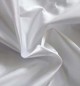 White 60" x 90" Rectangular Poly Knit Satin Table Topper - Premier Table Linens - PTL 