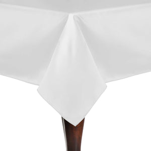 White 72" x 72" Square Duchess Satin Tablecloth - Premier Table Linens - PTL 