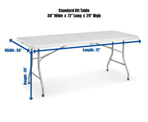 Custom Tablecloths Sizing Guide for a 6 Foot Table