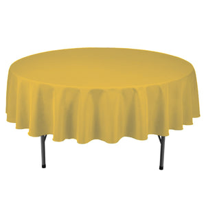 Gold 60" x 106" Oval Poly Premier Tablecloth