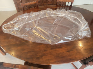 Clear Vinyl Oval Fitted Tablecloth With Elastic