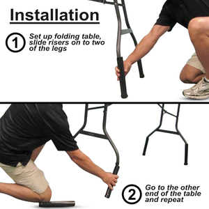 Installation guide for 36" Table Leg Riser For Tables With Wishbone Legs