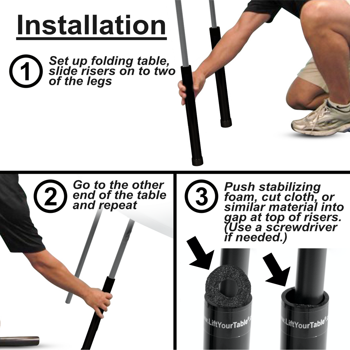 Table Leg Riser For Tables With Straight Legs