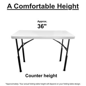 example table setup 36" Table Leg Riser For Tables With Straight Legs