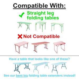 compatibility guide for tables. 36" Table Leg Riser For Tables With Straight Legs
