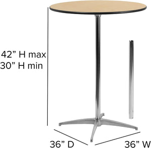 36" Round Cocktail Table, 30" & 42" Heights