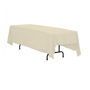 Tan 60" x 90" Rectangular Spun Poly Tablecloth