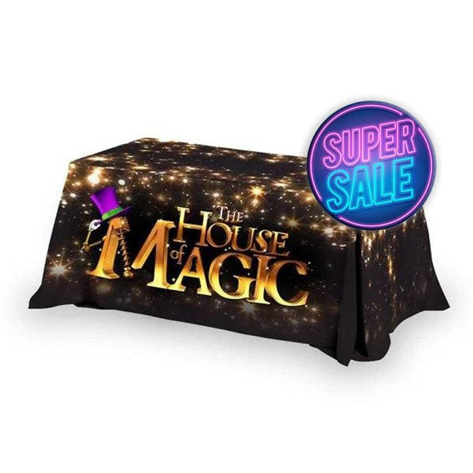  8 Foot Custom Tablecloth with all-over print for The House of Magic 