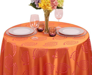 Round Art Deco Jacquard Tablecloth