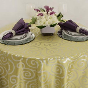Rectangular Art Deco Metallic Jacquard Tablecloth