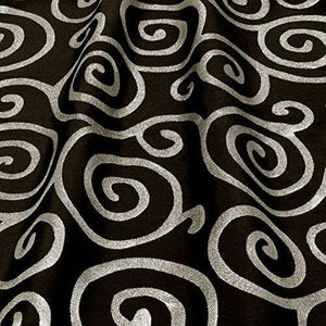 Oval Art Deco Metallic Jacquard Tablecloth