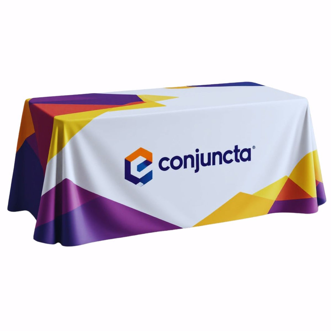 8' Custom Printed Wrinkle-Free Table Throw - All Over Print