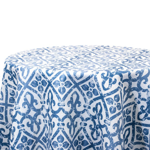 Round Custom Printed Panama Faux Burlap Table Throw