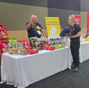 Blank trade show tablecloths and a food and beverage convention