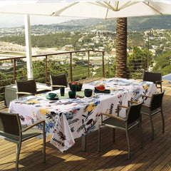 flowered 54 round patio table cover with umbrella hole Blossom Floral Outdoor Tablecloth With Umbrella Hole and Zipper, 60" Round