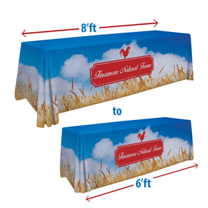6' to 8' Convertible Wrinkle-Free Logo Tablecloth