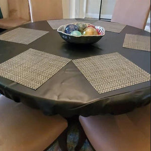 Round or Oval Fitted Table Pads, Tablepad Topper With Elastic