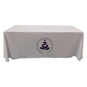 Custom printed table cover with one color logo