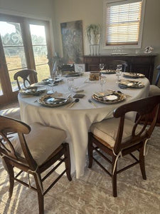 Round English Linen Tablecloth