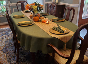 Oval English Linen Tablecloth