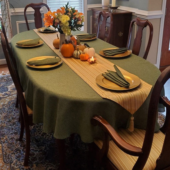 Oval English Linen Tablecloth
