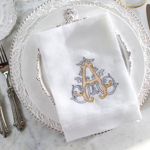 Embroidered Monogram Dozen Napkins