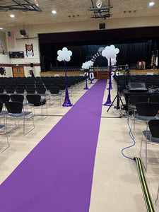 purple graduation aisle runner