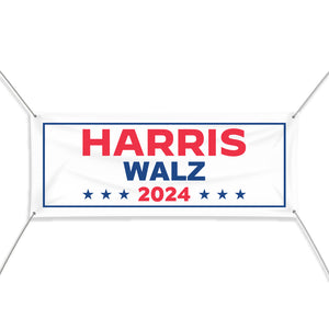 Harris Walz presidential banner