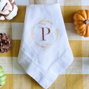 Embroidered Monogram Dozen Napkins