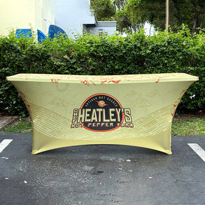 8' Custom Printed Spandex Fitted Table Cover - All Over Print