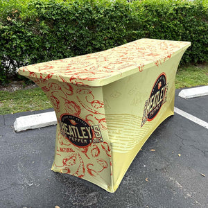 8' Custom Printed Spandex Fitted Table Cover - All Over Print