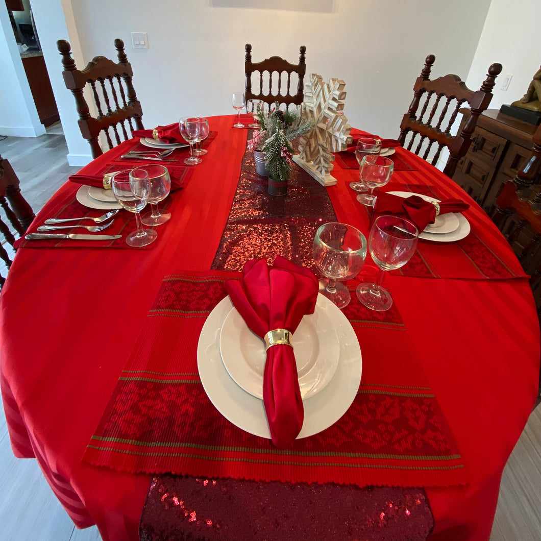 Poly Stripe Oval Tablecloth