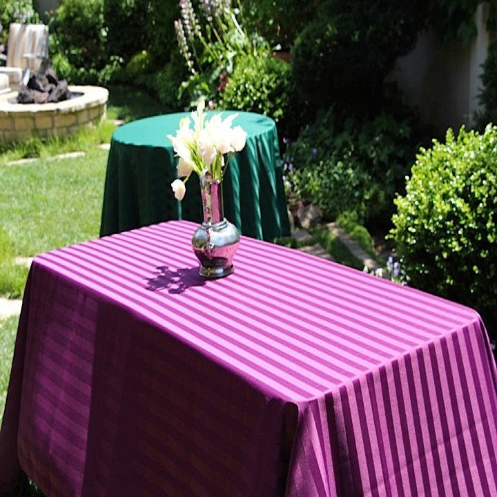 Rectangular Poly Stripe Tablecloth